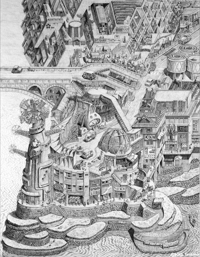 A drawing by Japanese artist, Yota Tsukino